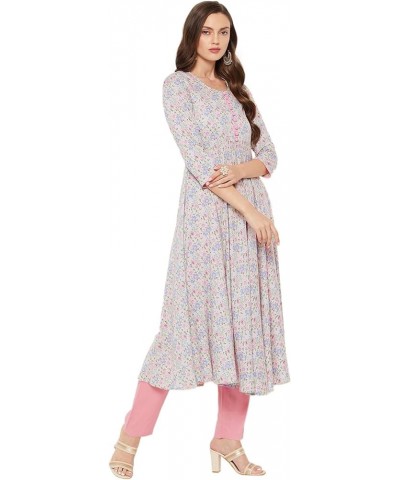 Women's Rayon Multicolored Floral Printed Kurta Casual $11.40 Tops