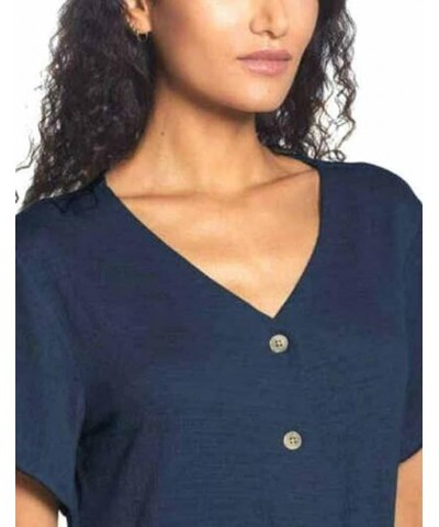 Ladies' Tie Front Top Navy $7.27 Blouses