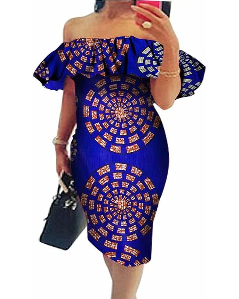 Africa Dresses for Women Dashiki Off The Shoulder African Dress Bazin Plus Size Traditional African Clothing Cl4 $26.79 Dresses