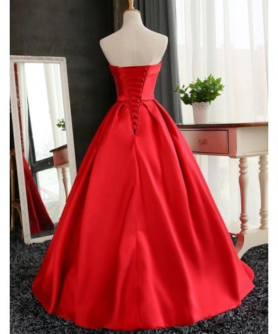 Women's Strapless Prom Dress Ball Gown Formal Evening Gowns 2023 Long Satin Prom Gowns Gold $33.60 Dresses