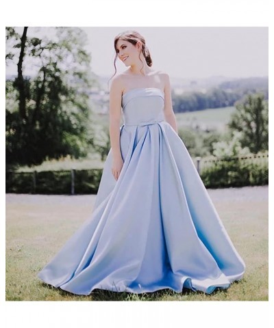 Women's Strapless Prom Dress Ball Gown Formal Evening Gowns 2023 Long Satin Prom Gowns Gold $33.60 Dresses