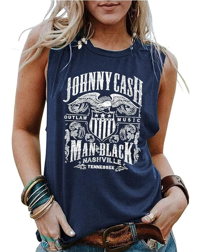 Women Funny Letter Print Country Music Tank Top Women Novelty Graphic Country Music Shirt Loose O Neck Sleeveless Vest Blue $...