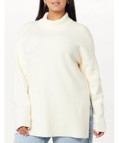 Women's Camilla Drop Shoulder Turtleneck Whisper White $22.08 Sweaters