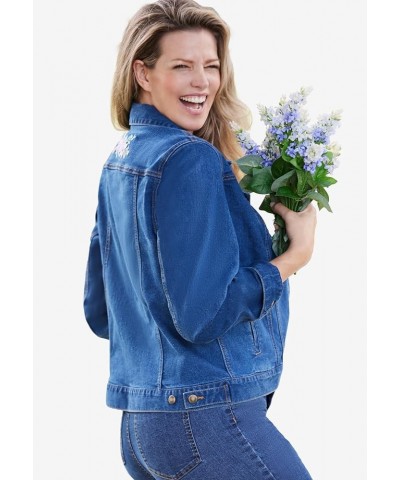 Plus Size Stretch Denim Jacket Cropped Jean Jacket Black $19.68 Blazers