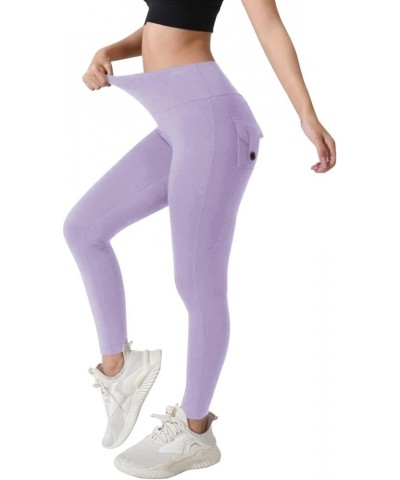 Fitness Exercise Skinny Yoga Cargo Pants for Women Multi Pockets Solid Color High Waisted Ankle Length Tights Leggings Light ...