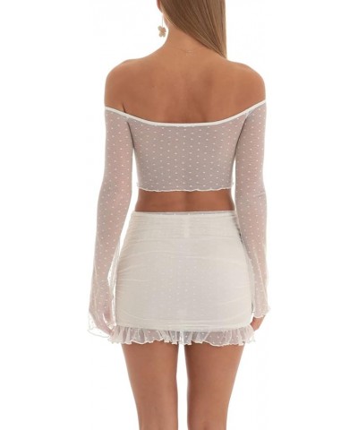 Skirt Sets Women 2 Piece Outfits Sexy Strapless Crop Tube Top Bodycon Mini Skirt Summer Party Club Streetwear White3 $11.99 S...