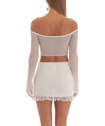 Skirt Sets Women 2 Piece Outfits Sexy Strapless Crop Tube Top Bodycon Mini Skirt Summer Party Club Streetwear White3 $11.99 S...