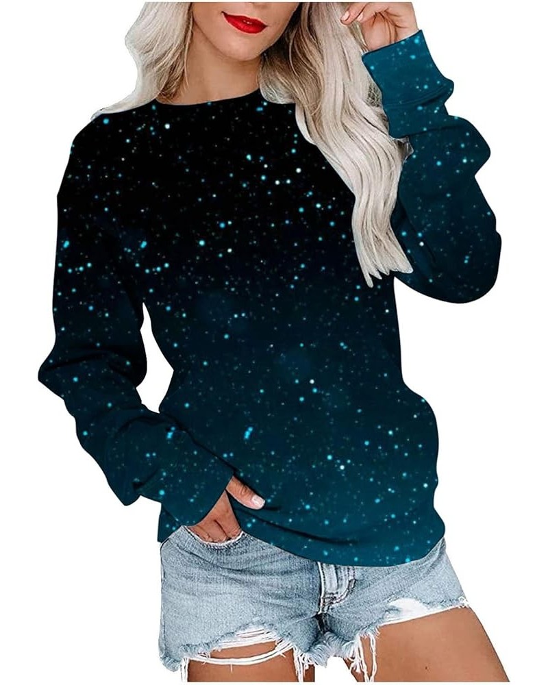 Long Sleeve Shirts For Women Crewneck Sweatshirt Pullover Casual Long Sleeve Tops Trendy Loose Fit Fall Clothing 2023 J024-na...