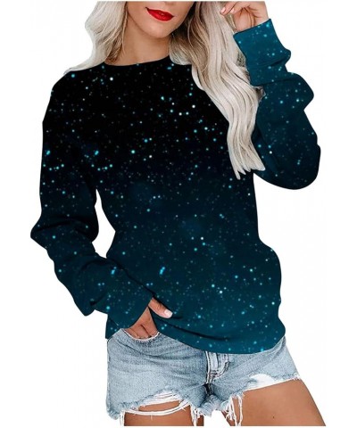 Long Sleeve Shirts For Women Crewneck Sweatshirt Pullover Casual Long Sleeve Tops Trendy Loose Fit Fall Clothing 2023 J024-na...