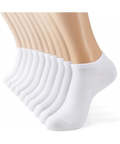 Women's and Men's 10 Pack Thin Eco Friendly Low Cut Ankle Socks White(10) $13.99 Socks