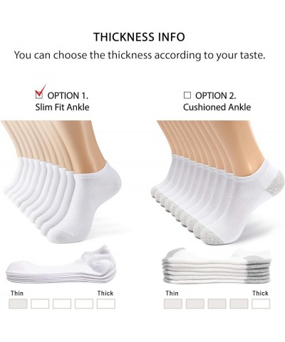 Women's and Men's 10 Pack Thin Eco Friendly Low Cut Ankle Socks White(10) $13.99 Socks