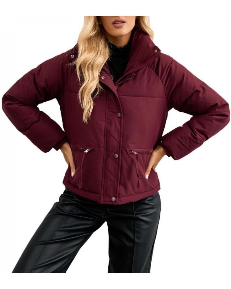 Women's Winter Warm Quilted Coats Fashion Oversize Windproof Thicken Jackets Hooded Casual Pocketed Outwear Parka C-red $53.6...