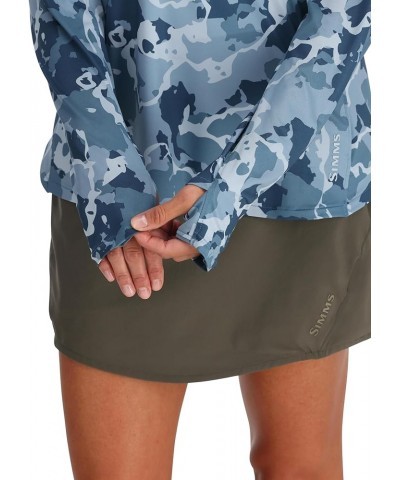 Fishing Products Women's SolarFlex Long Sleeve UPF 50 Crewneck Shirt Regiment Camo Neptune $26.77 Activewear