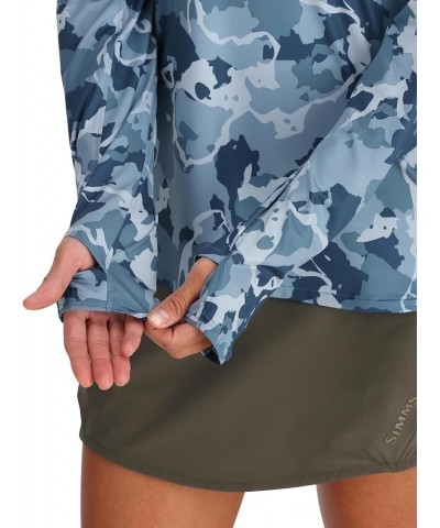 Fishing Products Women's SolarFlex Long Sleeve UPF 50 Crewneck Shirt Regiment Camo Neptune $26.77 Activewear