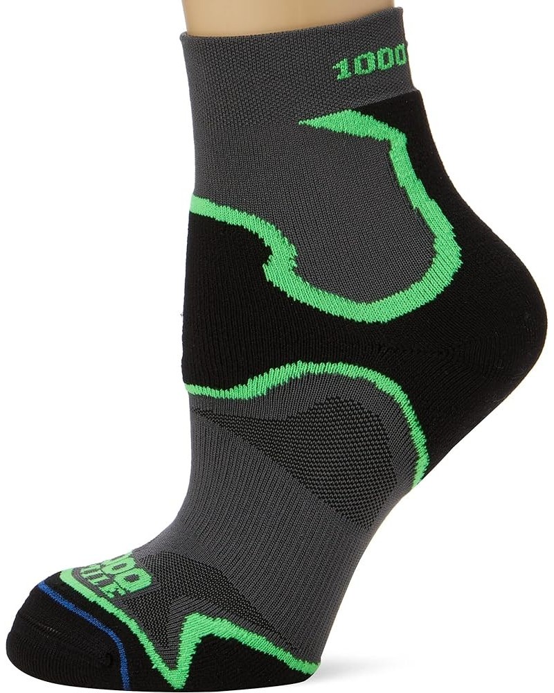 Women's Fusion Sport Anklet Socks Black/Green $13.10 Activewear