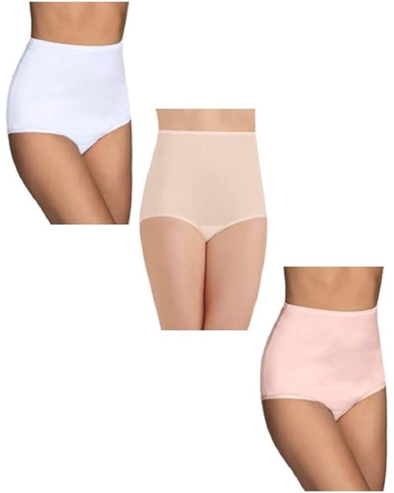 Women's Perfectly Yours High Waisted Brief Panties Nylon - 3 Pack - White/Fawn/Pink $5.96 Lingerie