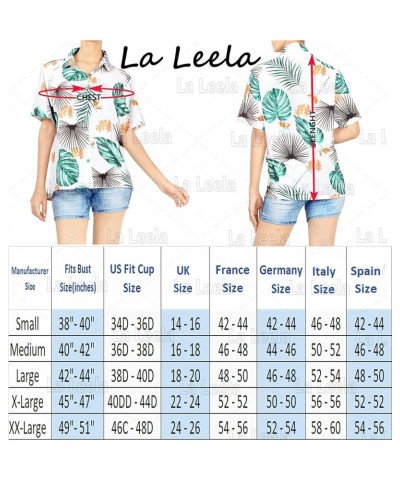 Button Down Shirt for Women Colorful Blouses Summer Short Sleeve Beach Party Vacation Hawaiian Shirt Tops for Women Dark Bush...