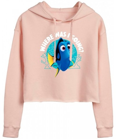 Finding Dory - Where Was I Going - Juniors Cropped Pullover Hoodie Blush $16.79 Hoodies & Sweatshirts