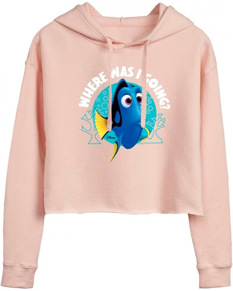 Finding Dory - Where Was I Going - Juniors Cropped Pullover Hoodie Blush $16.79 Hoodies & Sweatshirts