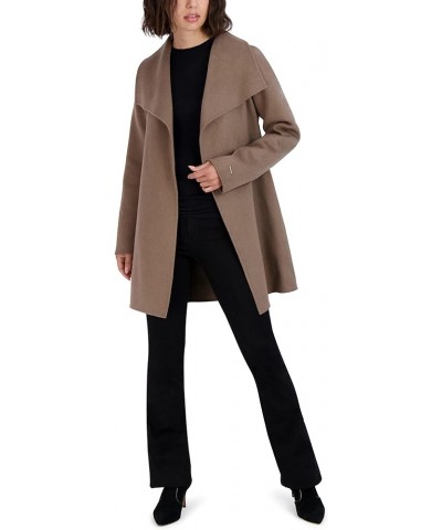 Women's Ella Lightweight Double Face Wool Wrap Coat with Tie Belt Mink $45.41 Coats