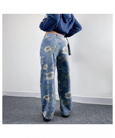 High Waist Baggy Jeans for Women Straight Wide Leg Y2K Streetwear Loose Boyfriend Wide Leg Pants Girls Y2K Jenas E blue $20.3...