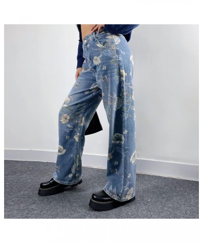 High Waist Baggy Jeans for Women Straight Wide Leg Y2K Streetwear Loose Boyfriend Wide Leg Pants Girls Y2K Jenas E blue $20.3...