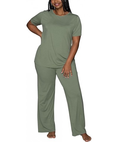 Women's Beyond Comfort Modal Pajama Set (Short & Long Sleeve) Short Sleeve Short Sleeve - Olive Sprig Heather $13.50 Sleep & ...