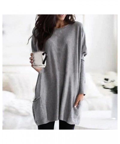 2023 Fall Comfort Totally Smitten Sweater, Women's Casual Long Sleeve Loose Crew Neck Sweater Top Casual Sweater (Grey,3X-Lar...