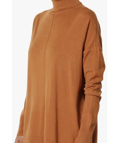 Women's Cozy Turtle Neck Loose Fit Dolman Long Sleeve Soft Knit Sweater Top Almond $16.42 Sweaters