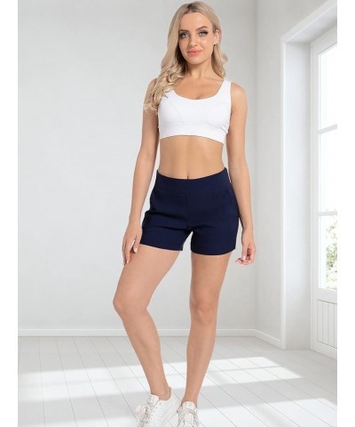 Chino Shorts for Women 4 Inch Inseam Stretch High Waisted Shorts for Women Summer Casual Shorts with Pockets Navy Blue $12.00...