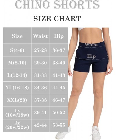 Chino Shorts for Women 4 Inch Inseam Stretch High Waisted Shorts for Women Summer Casual Shorts with Pockets Navy Blue $12.00...