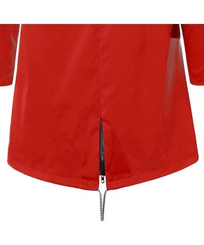 Rain Coat For Women Waterproof,2023 Trendy Lightweight Hooded Zip Windbreaker Jackets Travel Hiking Outdoor Coats C-red $9.80...