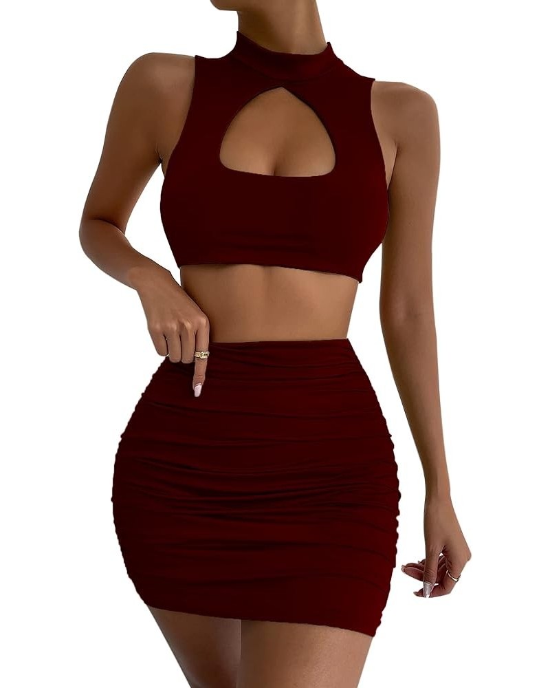 Women’s Sexy Club Night Dress Party Ruched Dresses 22068 Red $18.54 Dresses