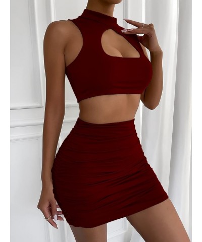 Women’s Sexy Club Night Dress Party Ruched Dresses 22068 Red $18.54 Dresses