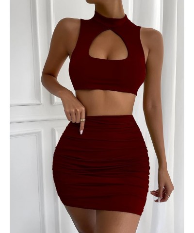 Women’s Sexy Club Night Dress Party Ruched Dresses 22068 Red $18.54 Dresses