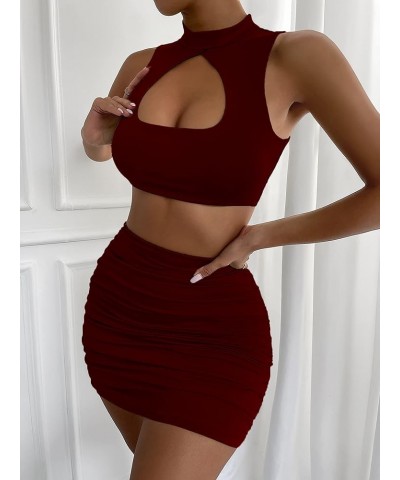 Women’s Sexy Club Night Dress Party Ruched Dresses 22068 Red $18.54 Dresses