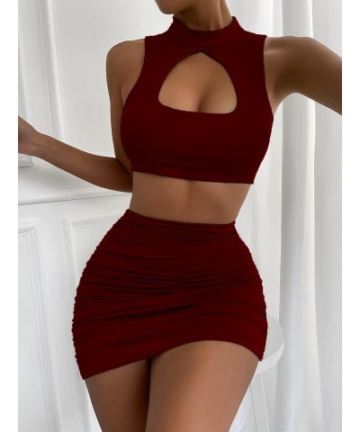 Women’s Sexy Club Night Dress Party Ruched Dresses 22068 Red $18.54 Dresses