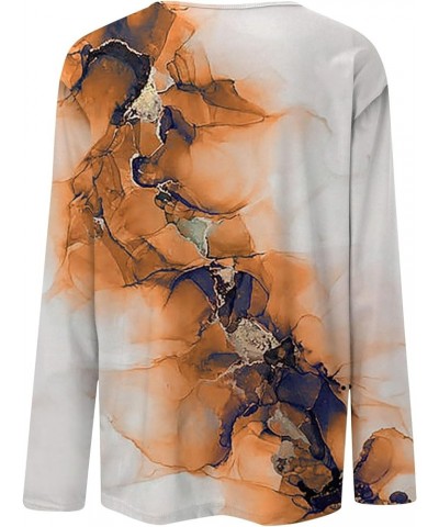 Fall Sweatshirts for Women Women's Fashion Casual Long Sleeve Floral Print Round Neck Pullover Top Blouse 2-orange $9.14 Blouses