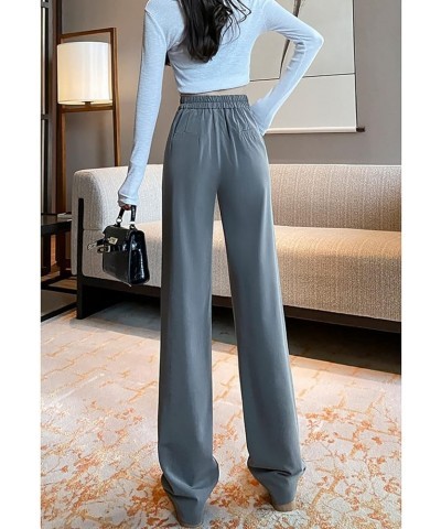 emperament Suit Pants Women's Autumn High Waist Sag Loose Straight Casual Slim Wide Leg Pants Professional Dress Grey $14.70 ...