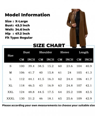 Women's Trench Coats Winter Woolen Coat Elegant Lapel Solid Color Long Jacket Work Tie Coat, S-3XL Im0027-white $26.45 Coats