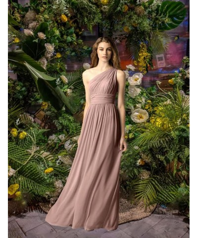 Women’s One Shoulder Chiffon Bridesmaid Dresses 2023 Long A-Line Simple Formal Wedding Dress for Guest Dark Purple $39.21 Dre...