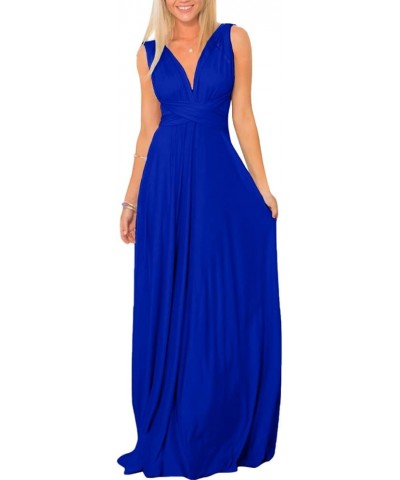 Women Transformer Bridesmaid Maxi Dress Multi-Way Bandage Dess Convertible Evening Prom Gown Royal Blue $12.87 Dresses