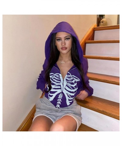 Y2k Hoodie Star Graphic Zip Up Hoodie Vintage Hoodies for Teen Girls Y2k Jacket Oversized Sweatshirt for Women Purple $18.54 ...