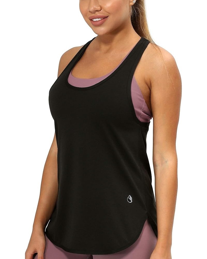 Workout Tank Tops for Women - Athletic Yoga Tops, Racerback Running Tank Top Loose Fit Black $10.81 Activewear