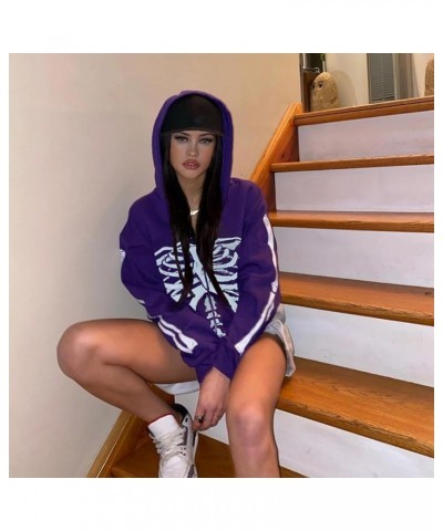 Y2k Hoodie Star Graphic Zip Up Hoodie Vintage Hoodies for Teen Girls Y2k Jacket Oversized Sweatshirt for Women Purple $18.54 ...