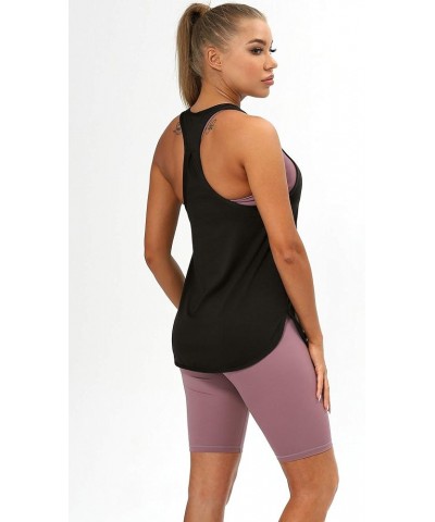 Workout Tank Tops for Women - Athletic Yoga Tops, Racerback Running Tank Top Loose Fit Black $10.81 Activewear