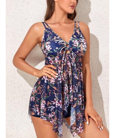 Two Piece Tankini Swimdress with Boyshort Swimsuits for Women Flowy Bathing Suit Dress XX-Large Swaying Lily $16.31 Swimsuits