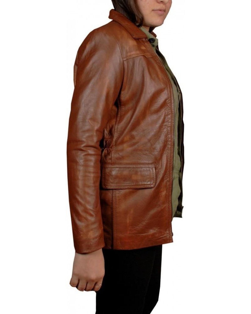 Jennifer Lawrence Katniss Everdeen Real Leather Women Jacket In Brown (XL, Brown) $53.24 Coats