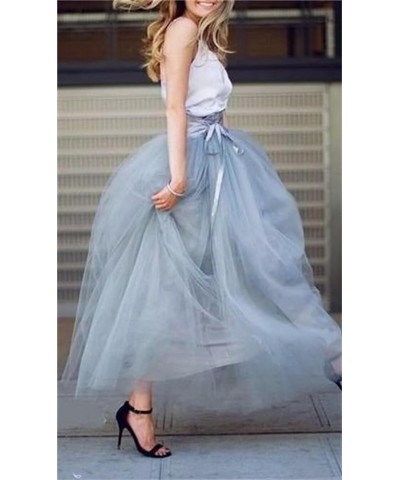 Women's A Line Tulle Maxi Long Layered Skirt for Women Floor Length Evening Party Skirts Emerald Green $21.60 Skirts