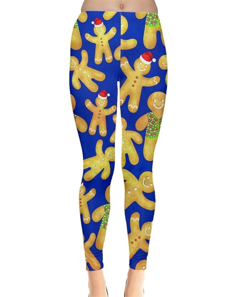 Womens Legging Pants Ugly Christmas Leggings Xmas Night Candy Cookies Elf Stretchy Tights, XS-5XL Candy Blue $9.02 Leggings